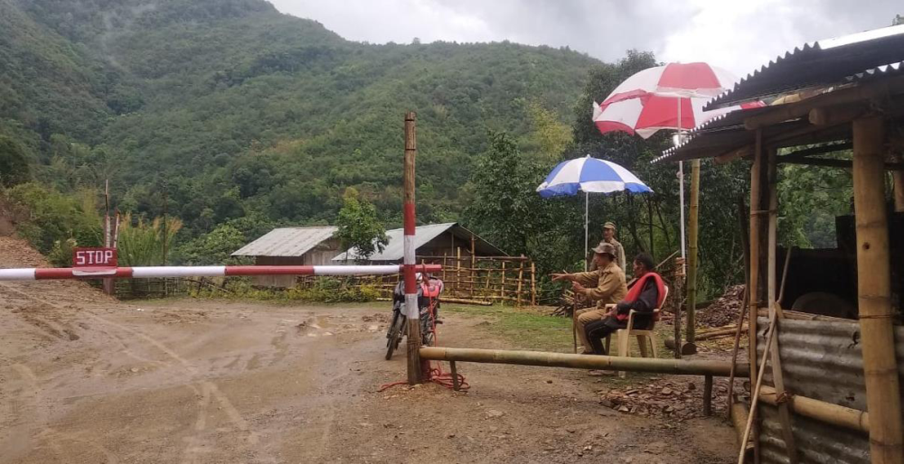 In this file photo, Village Guards personnel are seen manning an India-Myanmar International border check post at New Pangsha under Noklak district. (Photo Courtesy: VGAN)