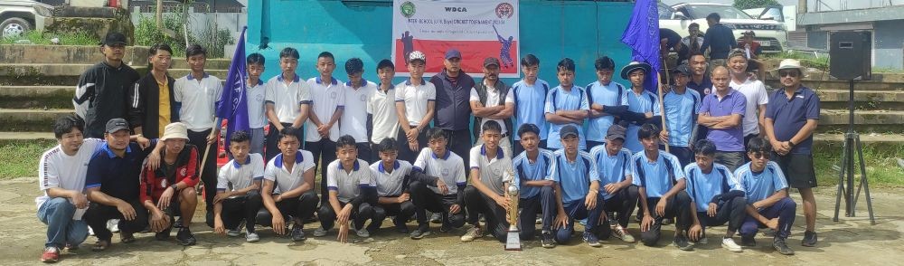 Players from GHSS and Spring Dale School along with the organisers and special invite, Libemo Jami, DYRO and DSO Wokha in-charge on the final day of Inter-School U-16 Boys Cricket Tournament at Wokha local ground on September 9.