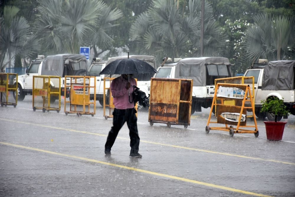 Ranchi: Heavy rain in Ranchi on Tuesday July 13, 2021.(Photo: Rajesh Kumar/IANS)
