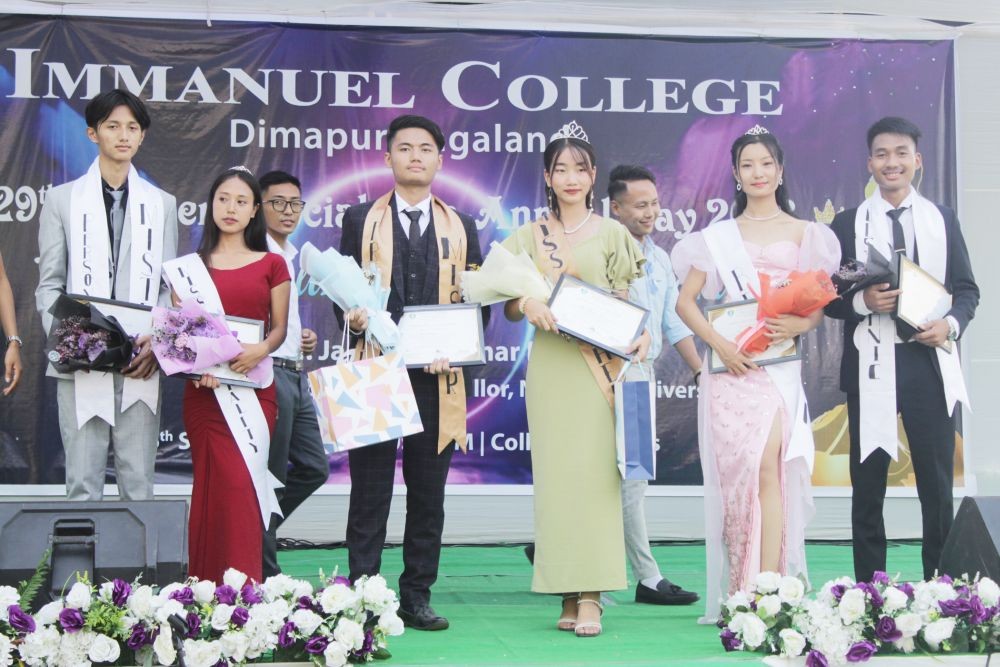 Immanuel College celebrated its 29th Freshers' Social-cum-Annual Day 2023 under the banner ‘Visualizing Tomorrow's Dreams’ on September 15 at the college premises with Vice Chancellor, Nagaland University, Professor Jagadish Kumar Patnaik as the special guest. Putusenla Jamir and Tokev were adjudged for the titles of Miss and Mr Fresher Immanuel College, 2023 respectively.