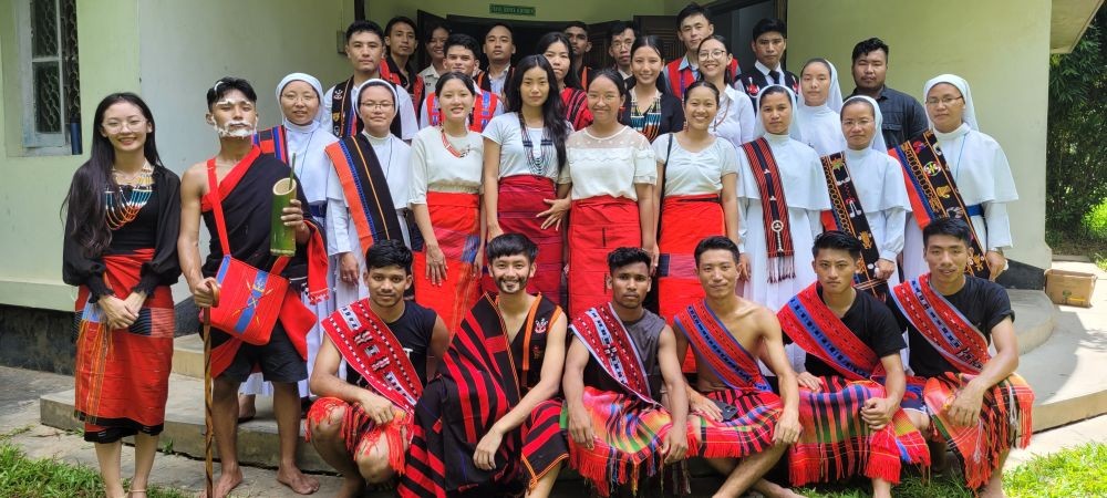 Participants of the folklore competition conducted by the Salesian College of Higher Education, Dimapur.