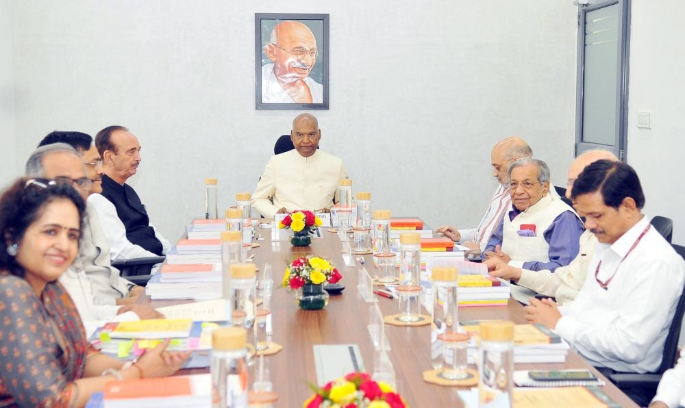 The former President of India, Shri Ram Nath Kovind chaired the first High Level Committee meeting on one nation one Election at Jodhpur house, in New Delhi on September 23, 2023. The Union Minister for Home Affairs and Cooperation, Shri Amit Shah is also present. (IANS Photo)