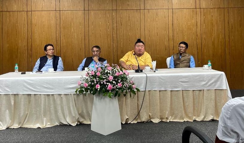 Minister Temjen Imna Along and others at the consultative meeting of stakeholders for Hornbill festival in Kohima on September 22. (Morung Photo)