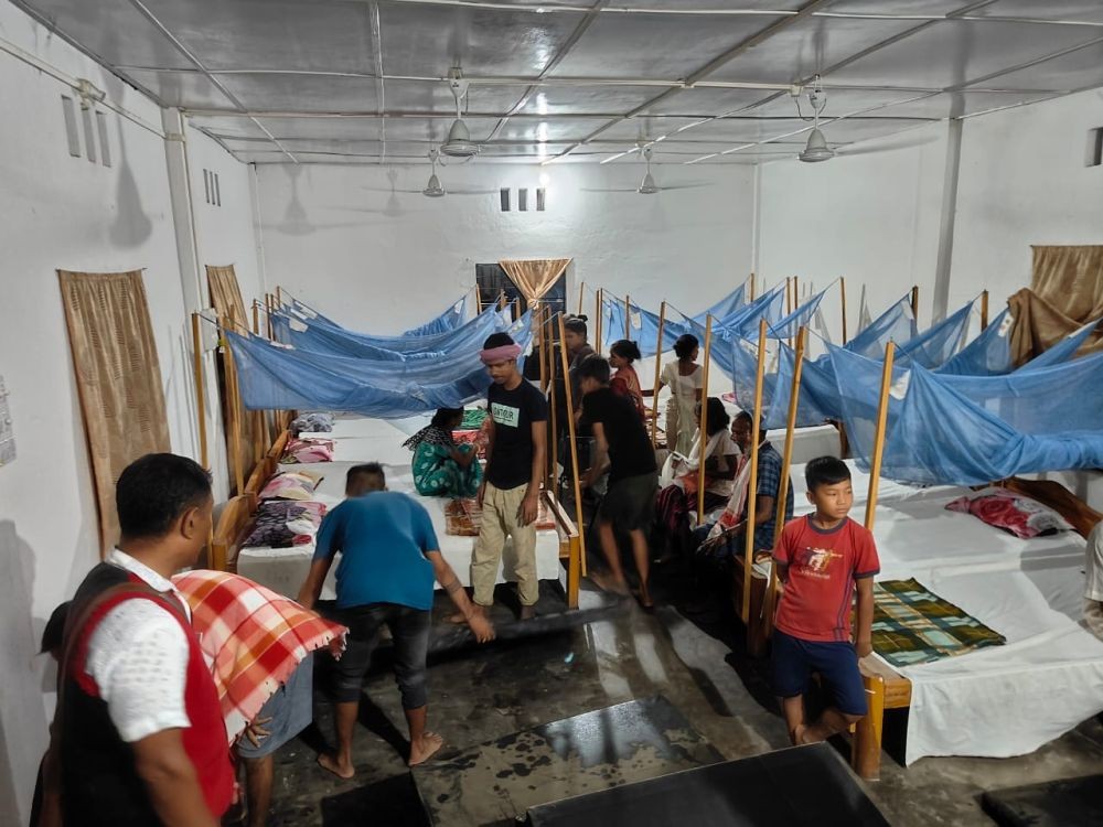 Shelter provided to the affected flood victims of Vilhume and SM colony by DDMA Dimapur on September 20. (DIPR Photo)