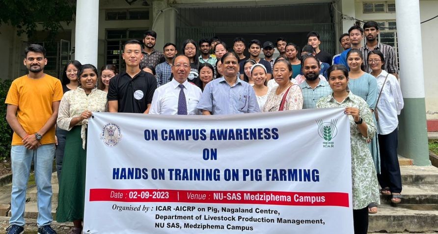 Resource person along with officials and participants during the campus awareness programme at NU: SAS, Medziphema on September 2. (Morung Photo)