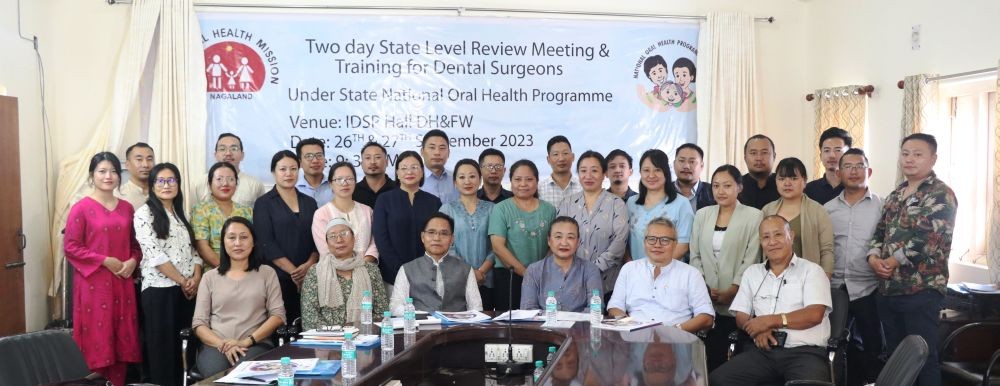 Officials and participants during the state review meeting and training of National Oral Health Programme at IDSP Hall, DH&FW Kohima.