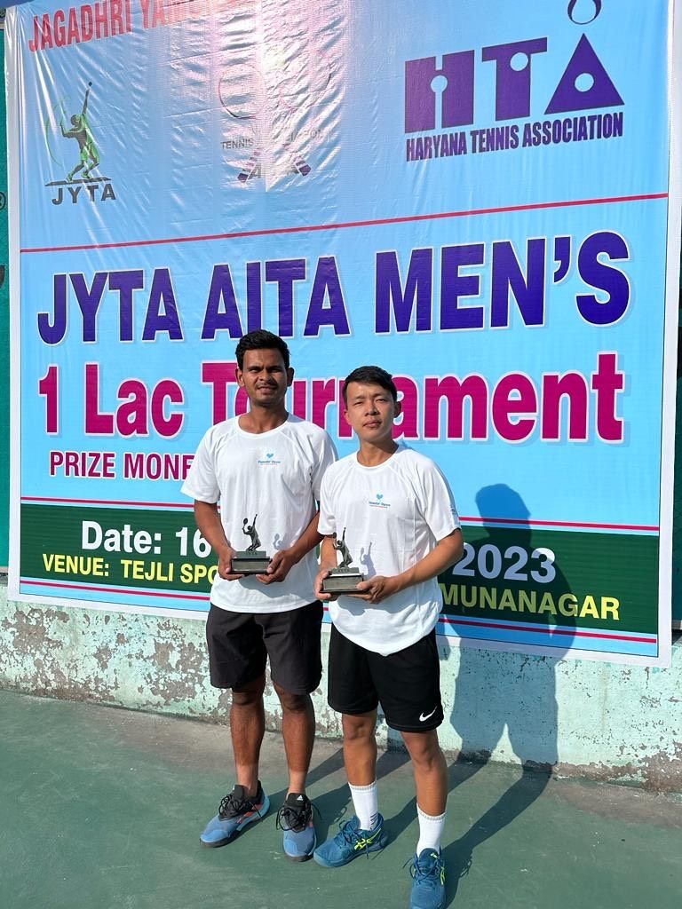 Vilasier Khate and Abhishek Gaur were placed runners up at the AITA 1L Men’s Doubles held at Yamuna Nagar, Haryana from October 16 to 20. (Photo Courtesy: Nagaland Lawn Tennis Association)