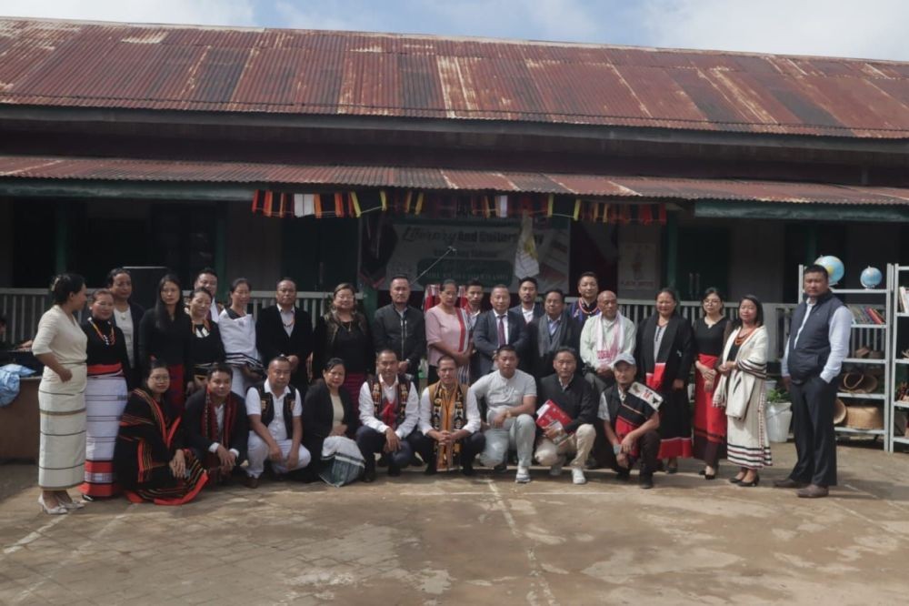Kudecho Khamo and others during literary & cultural day of GHSS Chozuba on October 28. (Morung Photo)