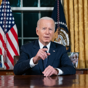 President Joe Biden speaks from the Oval Office of the White House Thursday, Oct. 19, 2023, in Washington, about the war in Israel and Ukraine.(IANS/Twitter:@POTUS)