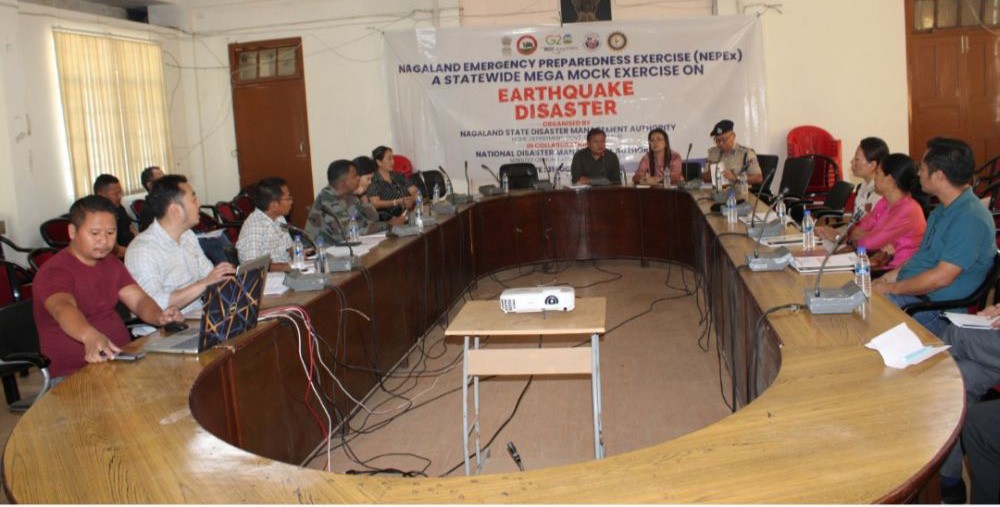 Officials during the table top exercise in Dimapur on October 31.