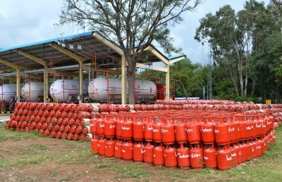 LPG bottling plant of the Indian Oil Corporation where Emergency response drill was conducted, at Devanagonthi in Bengaluru on Oct 22, 2019. (IANS File Photo)