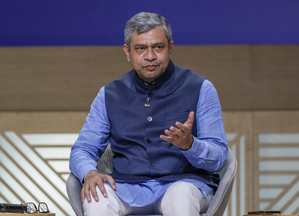 Union Minister Ashwini Vaishnaw speaks during the ninth edition of Google for India event in New Delhi on Thursday, October 19, 2023. (Photo: IANS/Wasim Sarvar)