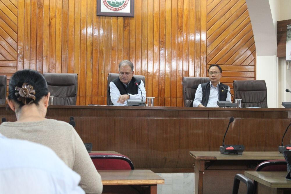 Chief Secretary J Alam addressing the meeting with line departments at Civil Secretariat Kohima on October 13 in preparation for the upcoming Hornbill Festival.