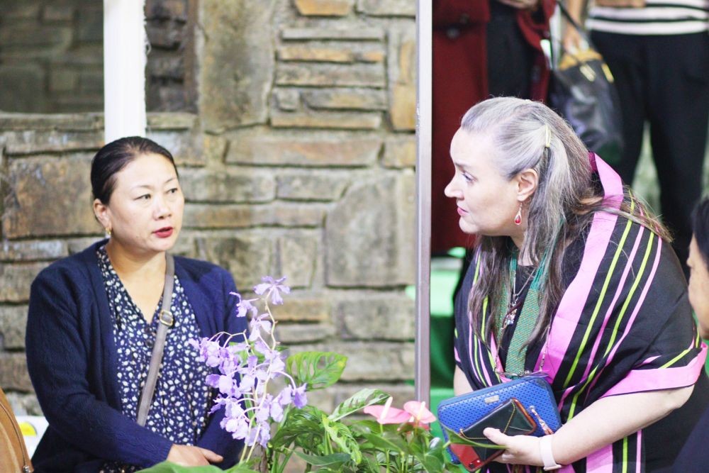 United States Consul General, Melinda Pavek during her visit to the Bloom Bazaar at the Heritage, Kohima on October 28. (Image Courtesy: IDAN)