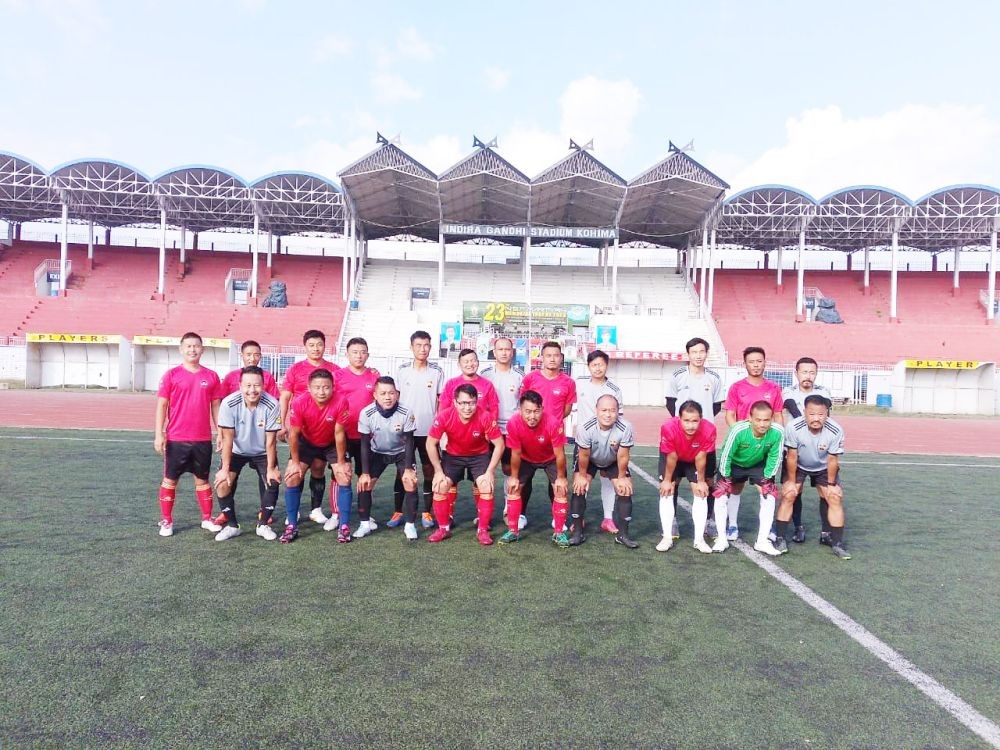 Players of Unity FC and Orient FC on October 11