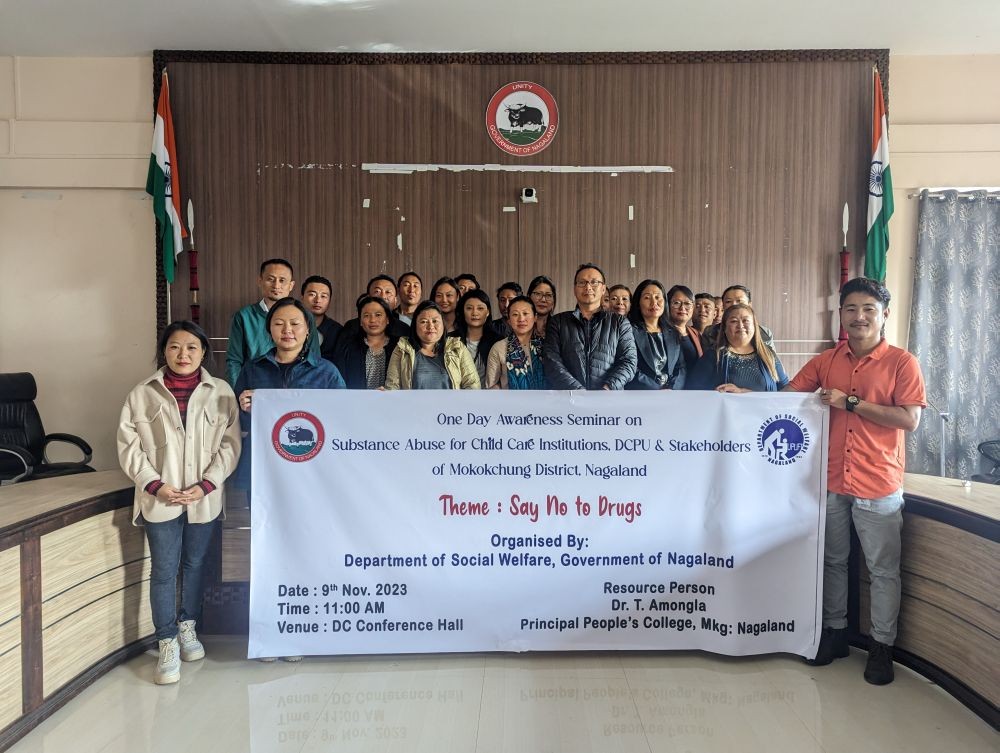 A seminar addressing substance abuse was conducted in Mokokchung by Department of Social Welfare, on November 9 bringing together key stakeholders, including the Child Care Institutions (CCI), District Child Protection Unit (DCPU), Child Welfare Committee, JJB and SJPU of Mokokchung district. Dr T Amongla, Principal, People’s College Mokokchung as the resource person delivered a presentation on the identification and mitigation of substance abuse. ADC Mokokchung Chumlamo Hamtsoe highlighted the shared responsibility in combating substance abuse and fostering a healthier, safer environment in the district.