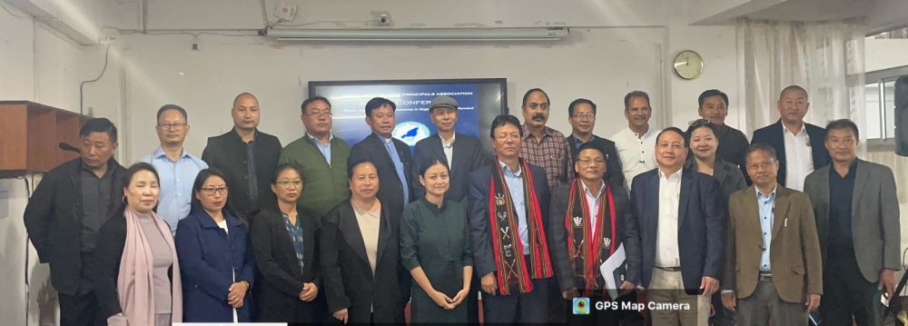 Pro Vice Chancellor of Nagaland University, Prof GT Thong with principals of different colleges during the NCPA annual conference in Kohima College on November 4.
