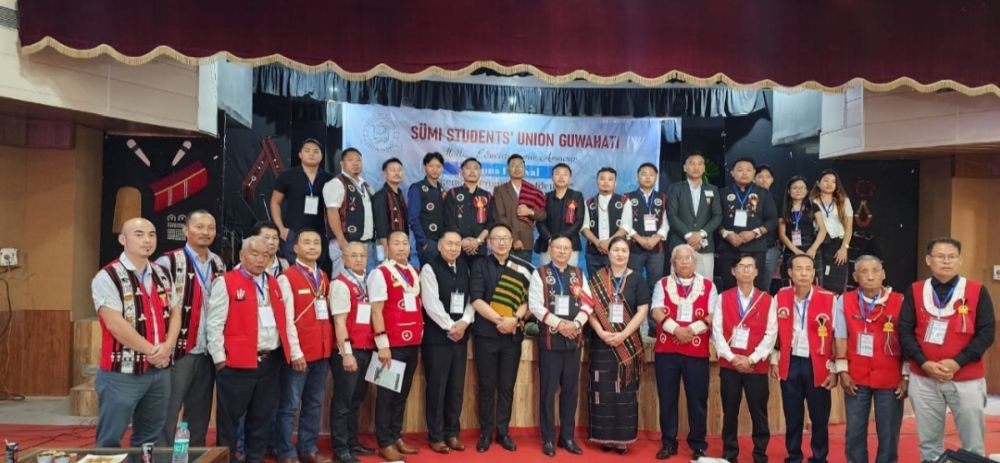 Commissioner & Secretary, Environment, Forest and Climate Change, Y Kikheto Sema and others during the Ahuna festival celebration organized by Sumi Student's Union Guwahati on November 10.