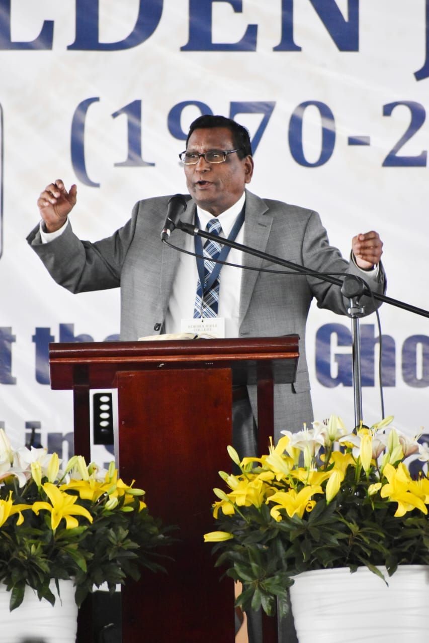 Rev Dr Mati Joseph speaking at Sunday morning service on November 26.