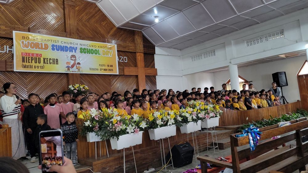 BBNK choir presenting 'We are the World, we are the Children' at Botsa on November 5. (Morung Photo)