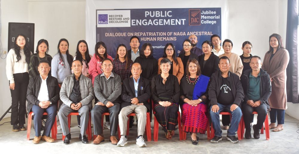 Recover, Restore, and Decolonise (RRaD) team and others during the public engagement initiative held at Jubilee Memorial College, Mokokchung on November 11.