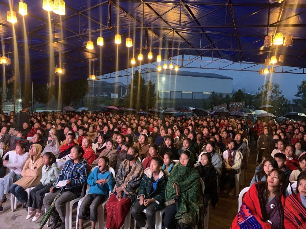 A section of the gathering for the Platinum Jubilee of the Tuensang Town Baptist Lashong.