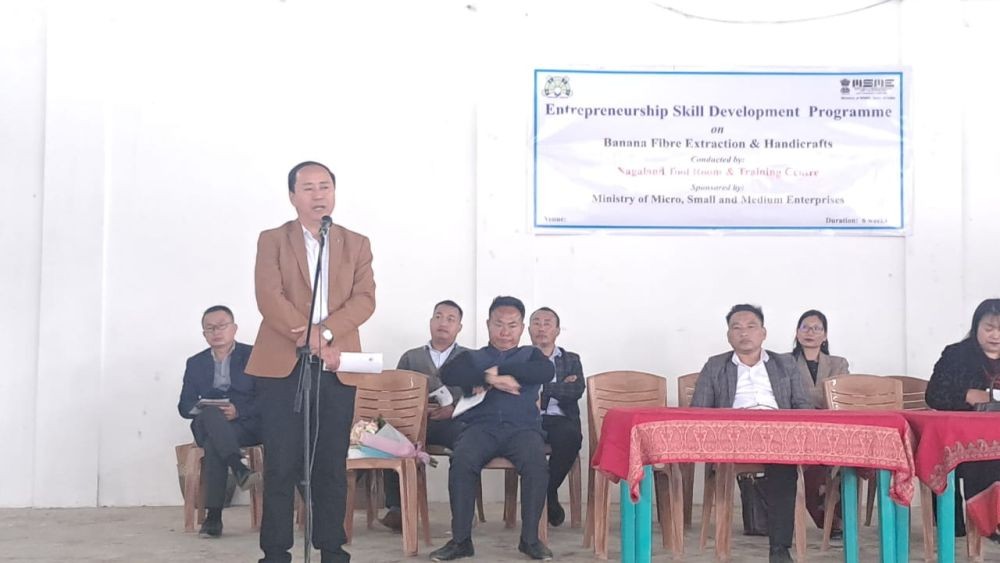 MLA Dr Neisatuo Mero addressing the skill development training.
