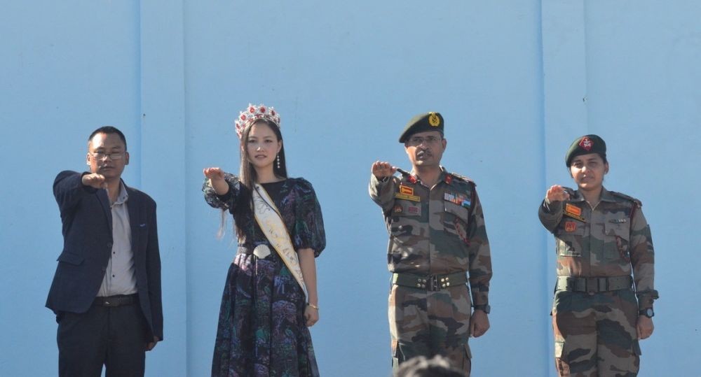 Pledge ceremony on anti-drug during the awareness campaign was organised by 28 Assam Rifles at the public ground, Tuensang on November 23. (Morung Photo)