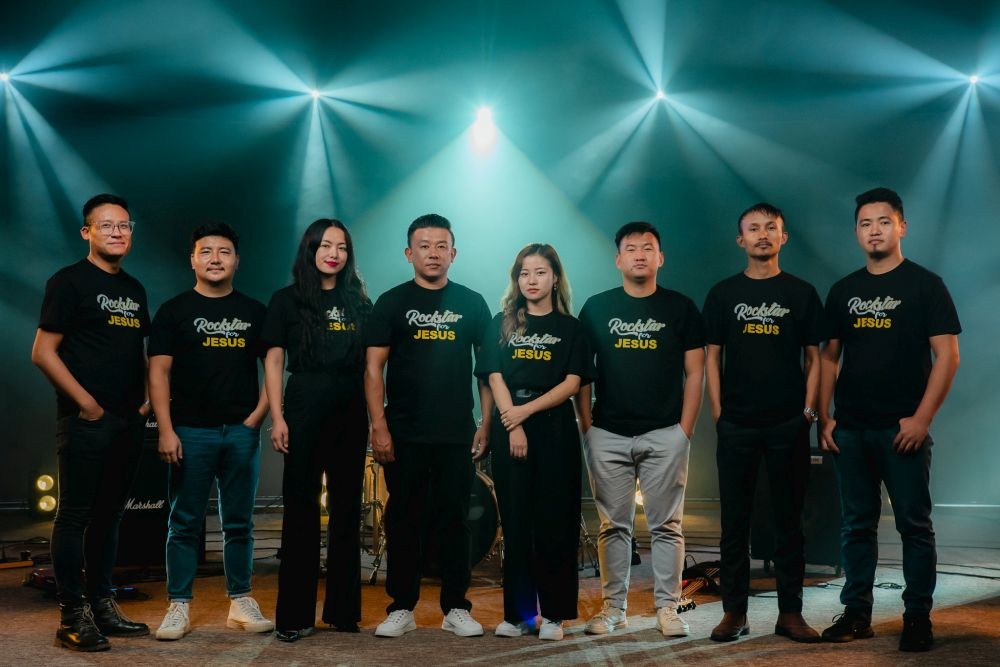 Mele Pucho and others during the release of new worship song “Rockstar for Jesus.”