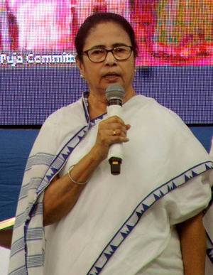 West Bengal Chief Minister Mamata Banerjee attends the 'Jagadhatri Puja' of Posta Bazar Merchants' Association, in Kolkata on Friday, November 17, 2023. (Photo: IANS/Kuntal Chakrabarty)