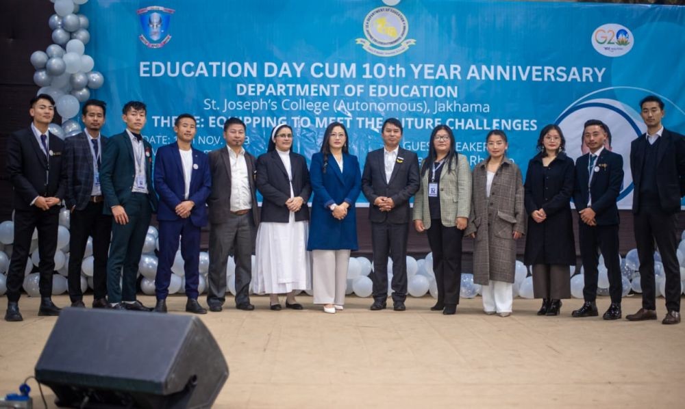 Participants of the Education Day cum 10th year anniversary at St Joseph's College, Jakhama.
