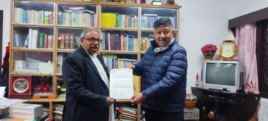 Abu Metha and Rev Dr James Thoppil in Kohima on November 23. (Morung Photo)