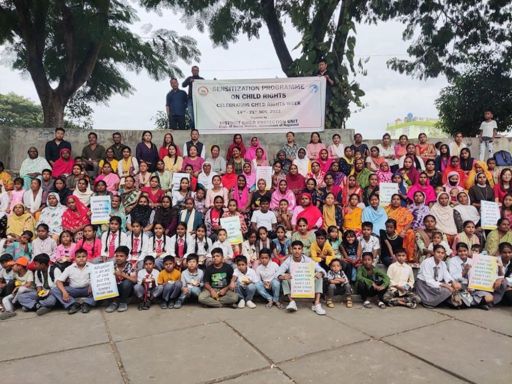 A moment during the observation of child rights week organized by District Child Protection Unit (DCPU) and Child Helpline in Dimapur.