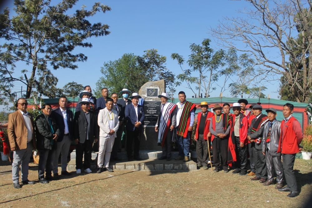Mhasimhalie Mathew Yhome and others after unveiling 25 years anniversary monolith of TBVYSO on December 27.