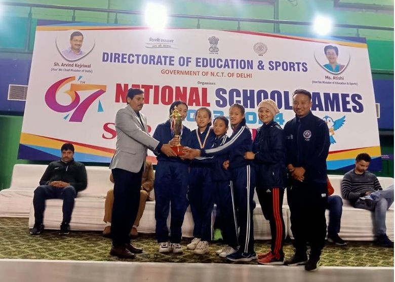 The Nagaland girls team won the Bronze medal (Girls Regu Event) in the recently concluded Under 14 boys and girls 67th National School Games at Delhi from December 16-19.