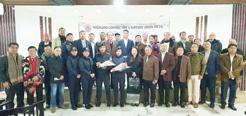 The Best Traffic Award winners with NCSU officials, SP Kohima and others during the advent Christmas cum felicitation of Best Traffic Award 2023 event held at Hotel Japfu, Kohima.