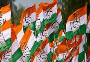 Congress  flag. (IANS Photo)