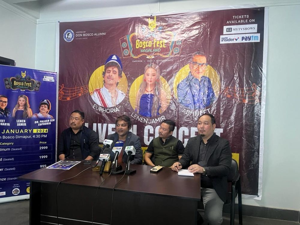 Event organisers along with DNSU officials during the press conference at DNSU office, Bank Colony, Dimapur on December 20. (Morung Photo)