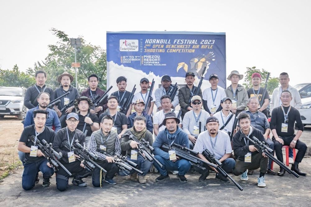 Participants of the Hornbill Festival 2nd Open Benchrest Air Rifle Shooting Competition 2023.