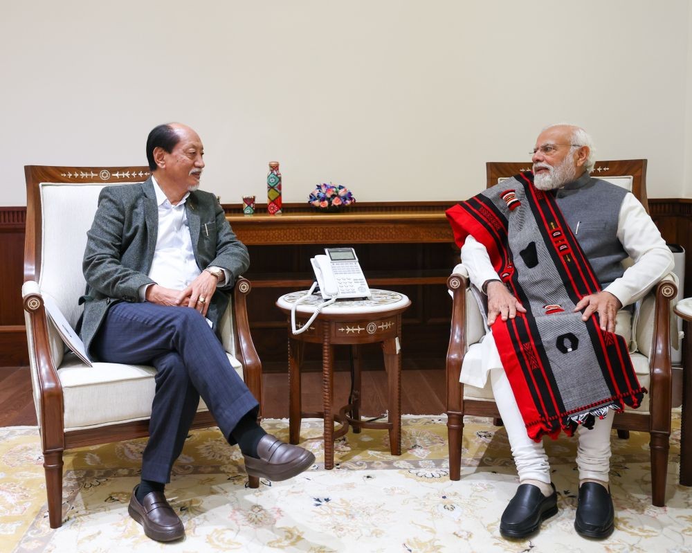 Nagaland Chief Minister Neiphiu Rio called on the Prime Minister, Narendra Modi on December 19. The Prime Minister’s Office posted on X: “Chief Minister of Nagaland, Neiphiu Rio, met Prime Minister Narendra Modi.” (PIB Photo)