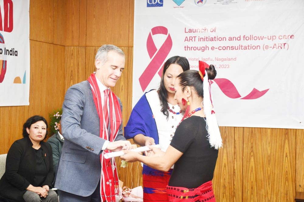 US Ambassador to India, Eric Garcetti during the World AIDS Day commemoration in Kohima on December 1.