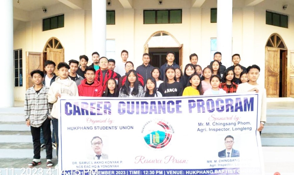 Participants and others during the career guidance programme at Hukphang Baptist Church on December 11. (DIPR Photo)