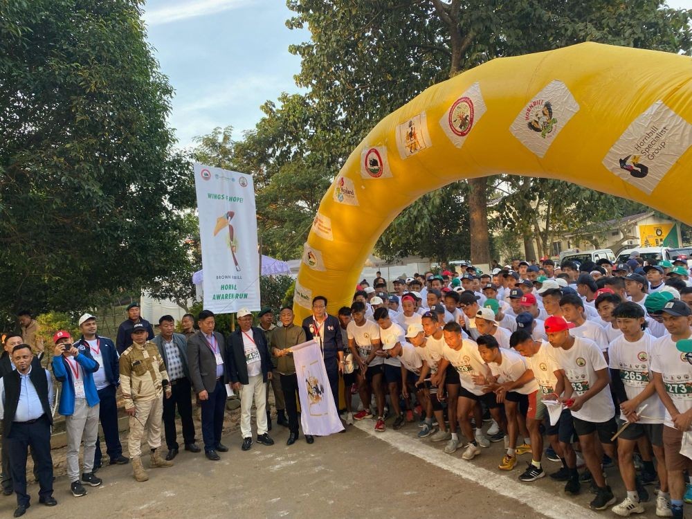Participants during the first ever ‘Run for Hornbill: Against Time’ on December 4. (DIPR Photo)