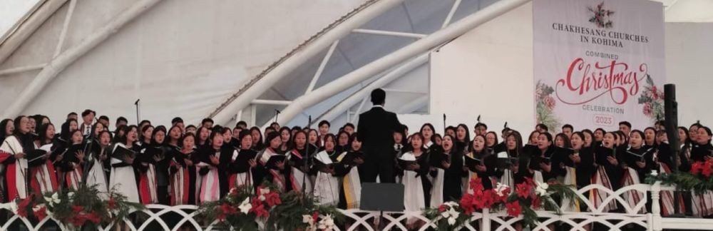 Youth choir presents special praise during Chakhesang churches combined Christmas celebration in Kohima on December 25.