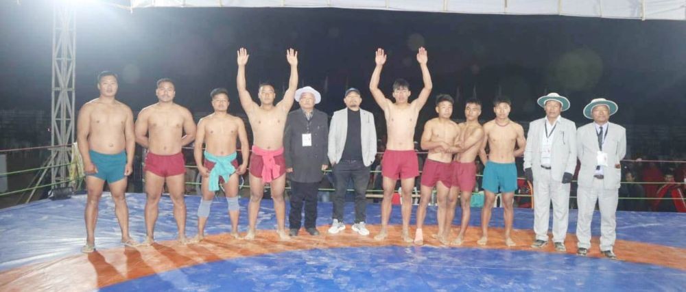 Winners of 30th Wrestling Meet 2024 of CRWA at Chozuba on January 23. (Morung Photo)