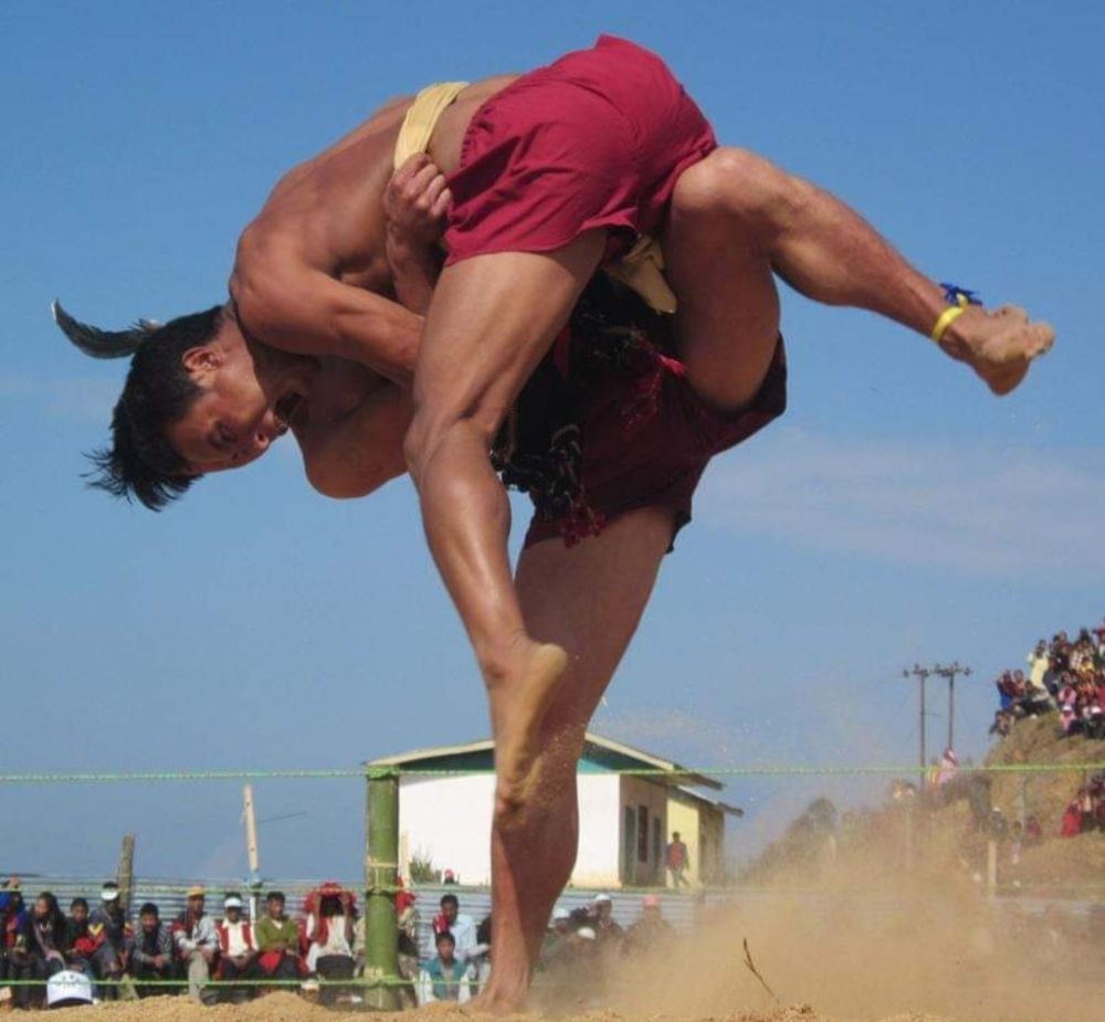 Chakhesang wrestlers in action. Morung file photo