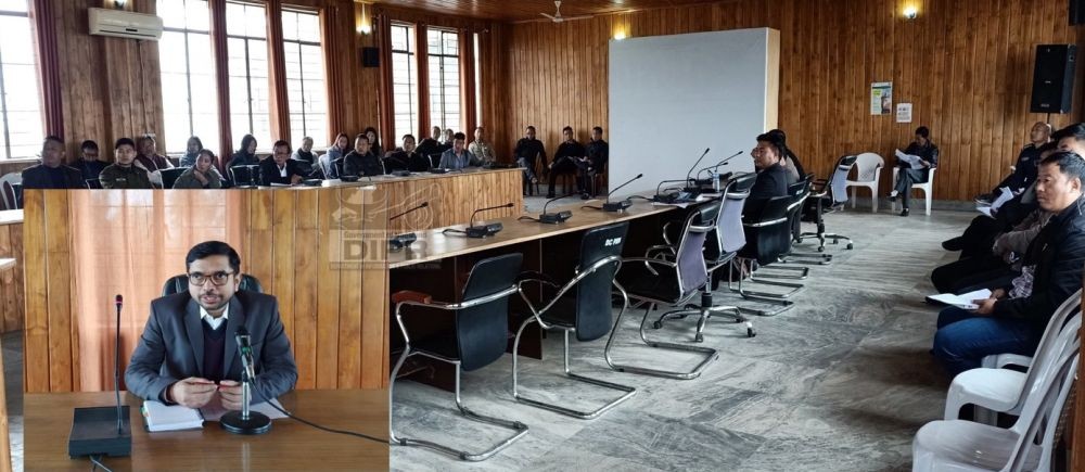 DC and Vice-chairman, DPDB Peren, Vineet Kumar, IAS chairing the DPDB meeting at DC's Conference Hall, Peren on January 12. (DIPR Photo)