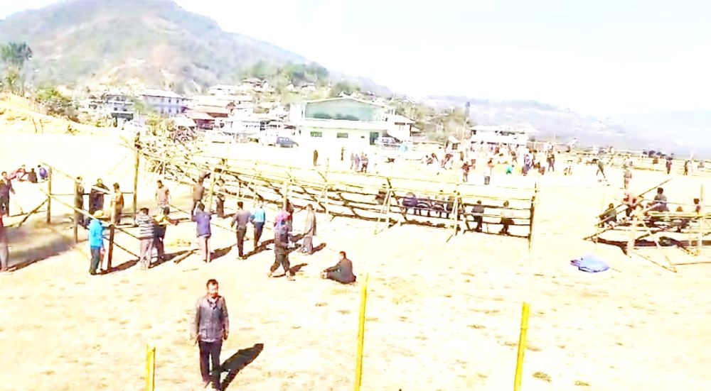 Preparation for PWA wrestling meet 2024 at Phek village