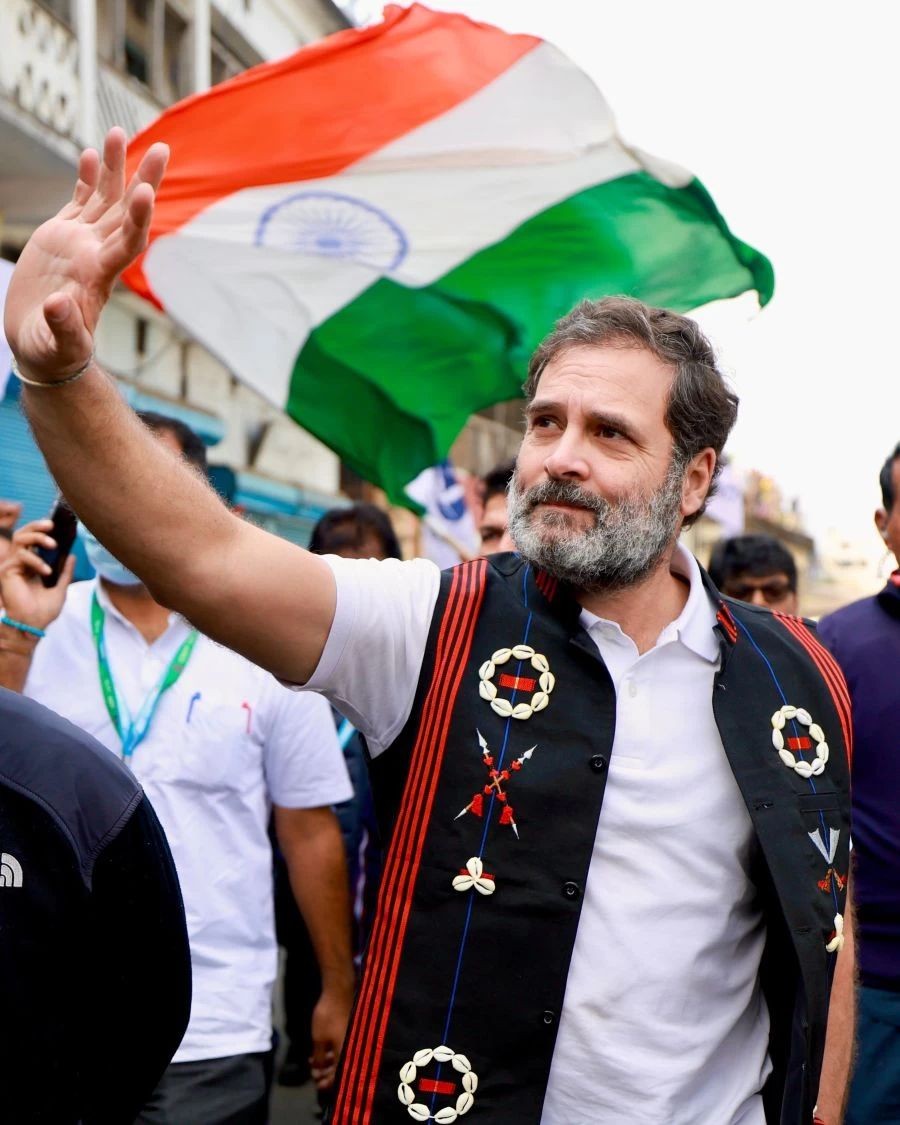 Mokokchung: Congress leader Rahul Gandhi with supporters during the Bharat Jodo Nyay Yatra, in Mokokchung district, Nagaland, Wednesday, Jan. 17, 2024.(IANS/AICC)