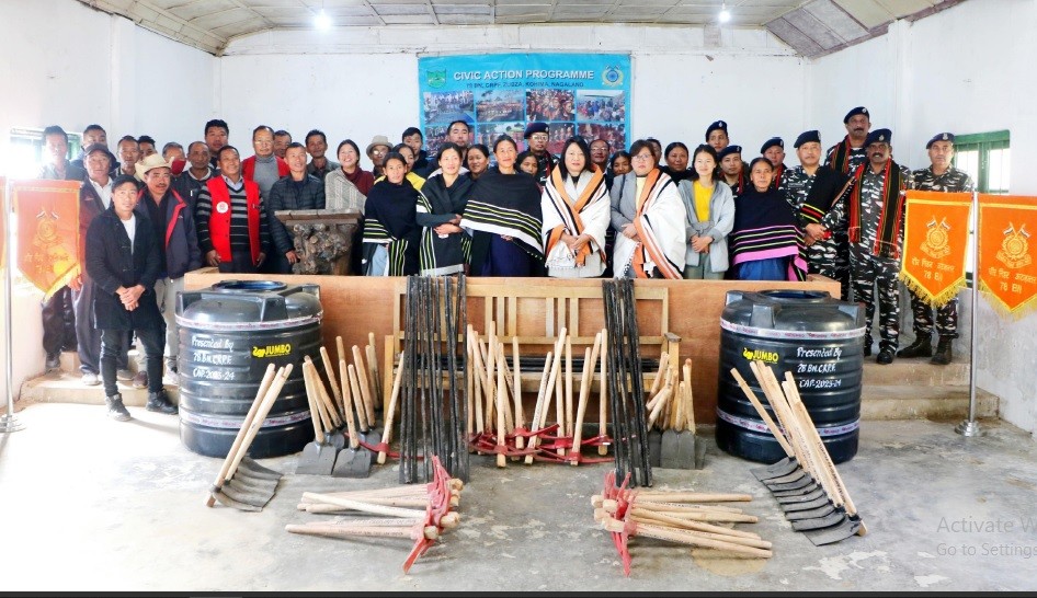 As part of its Civic Action Programme, the 78 Bn, CRPF, Zubza procured various type of agriculture tools for the villagers of Mezoma with the aim to assist them in farming activities. (Photo Courtesy: 78 Bn CRPF Zubza)